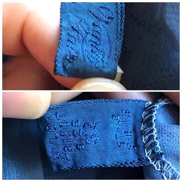 Vintage Hand Dyed Slip Dress, 1960s Vanity Fair Green & Blue Galaxy Mist Sz XS - Picture 9 of 10